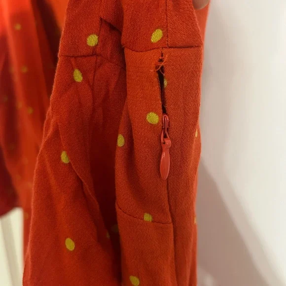 Free People Orange Polka Dot Mini Dress - Picture 5 of 7